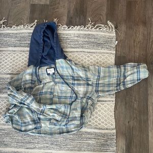 American Eagle cropped plaid with hood